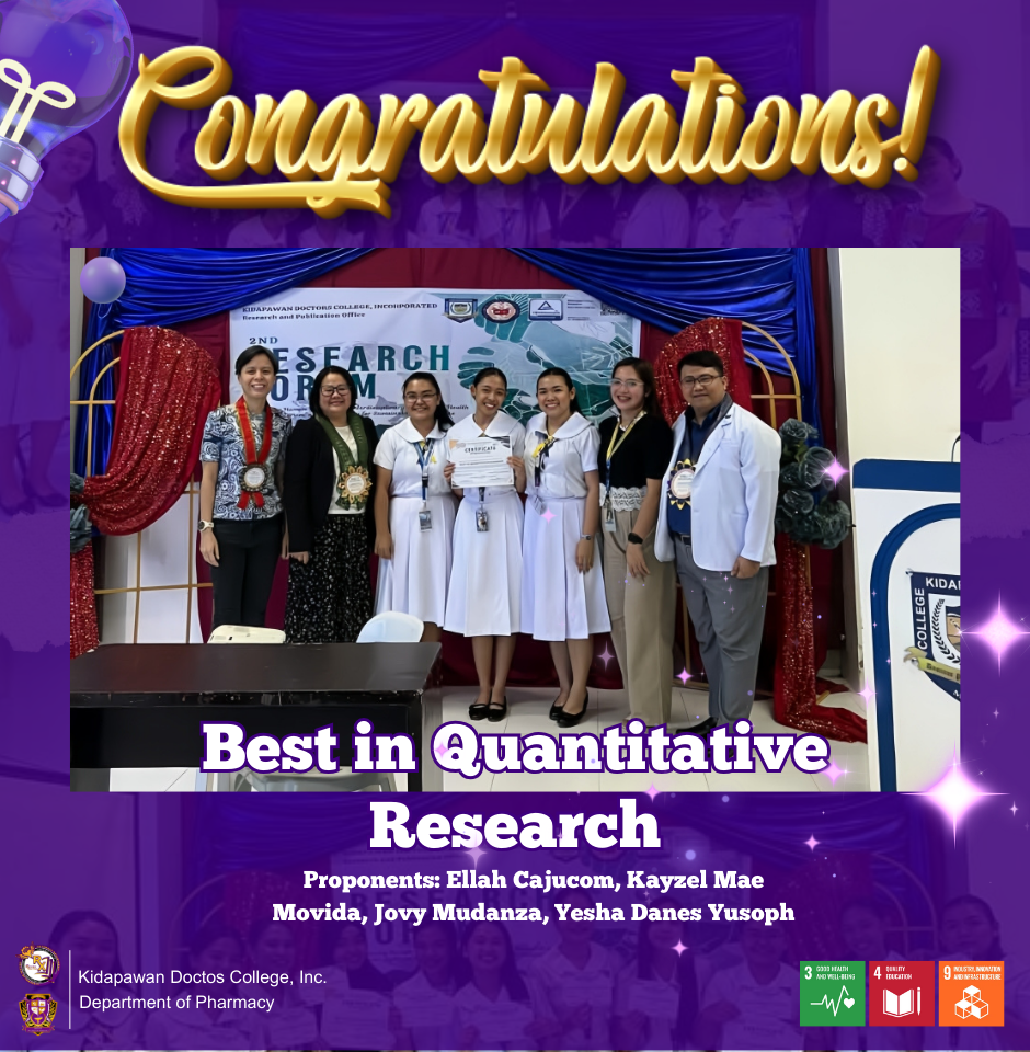 Pharmacy Department Bags Multiple Awards at KDCI's 2nd Research Forum