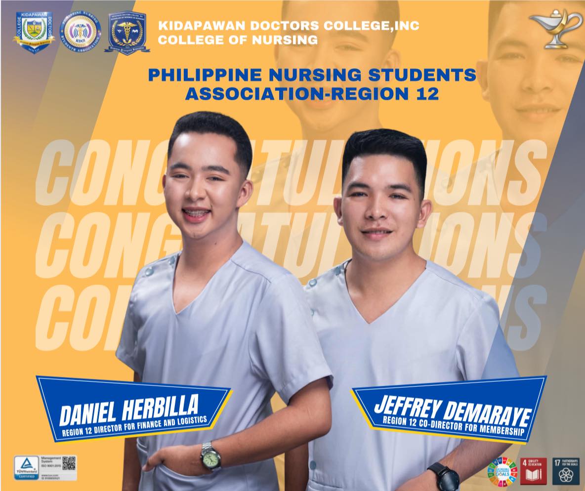 KDCI College of Nursing Celebrates BSN Trailblazers Demaraye and Herbilla as They Ascend to PNSA Region XII Leadership