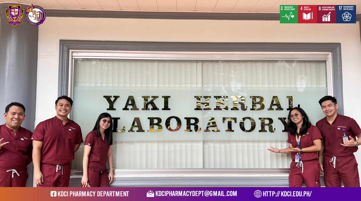 PHARMACY DEPARTMENT PLANT TOUR IN COLLABORATION WITH YAKI HERBAL LABORATORIES INC.